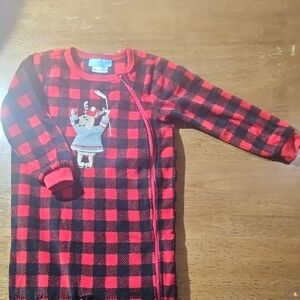Plaid Red and Black Kids Footie